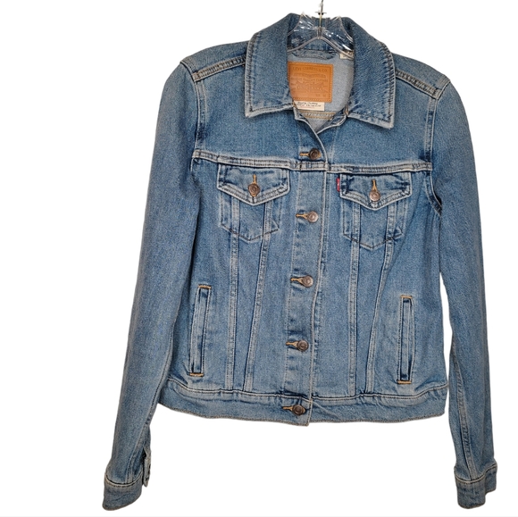 Levi's Women's Jacket Blue Denim Jean Button Up Outdoors Coat ,size Medi… - Picture 1 of 9